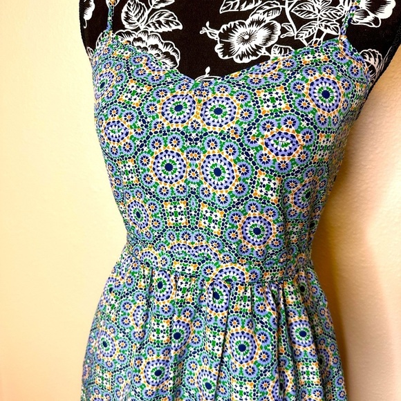 J. Crew Stain Glass Patter Mini Dress Size 0 - Picture 3 of 10